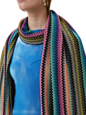 Missoni Geometric Pattern Stole Wool Blend Multicolor