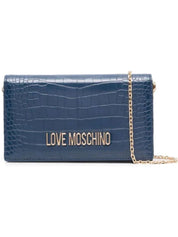 Love Moschino Borsetta Pochette Tracolla Catenella Blu