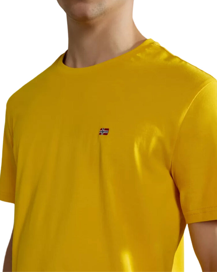 Napapijri T-Shirt Salis Girocollo Cotone Giallo 3