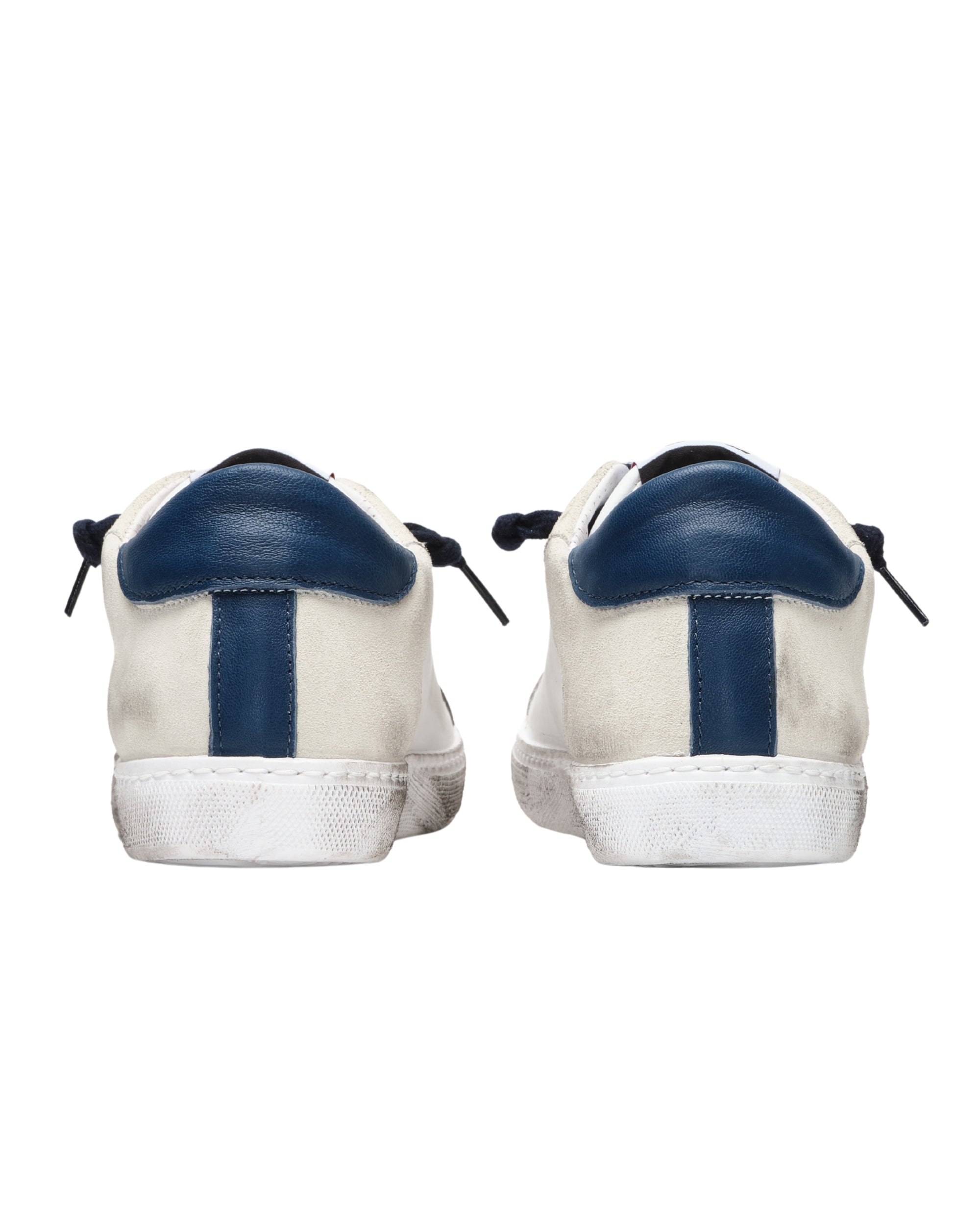 2Star Sneakers Very Star Pelle Bianca Dettagli Ghiaccio Blu