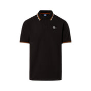 North Sails Polo maglia maglietta con logo e righe 692439 nero 0999