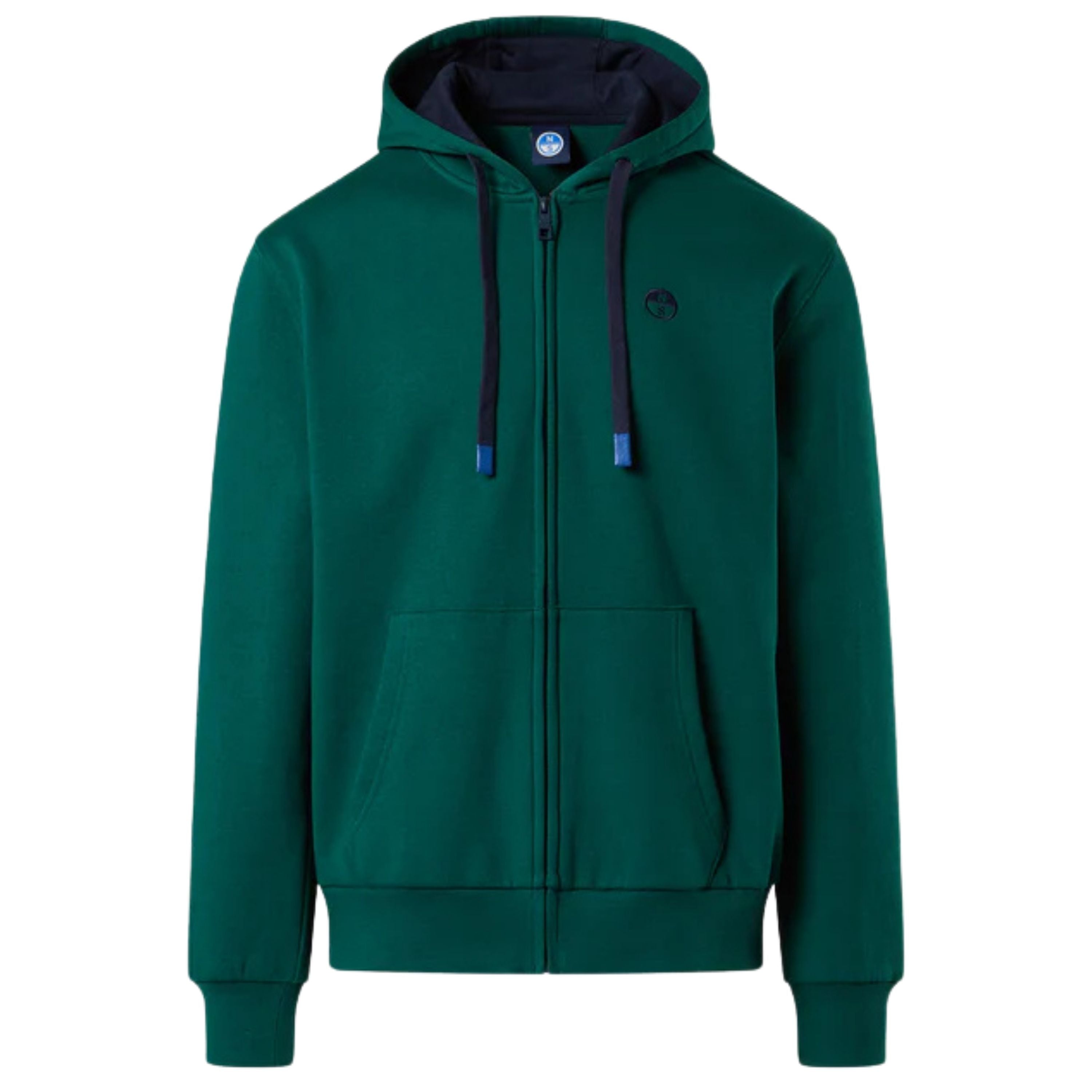 North Sails Felpa manica lunga FULL ZIP Hoodie cappuccio 691085 petrolio 0475