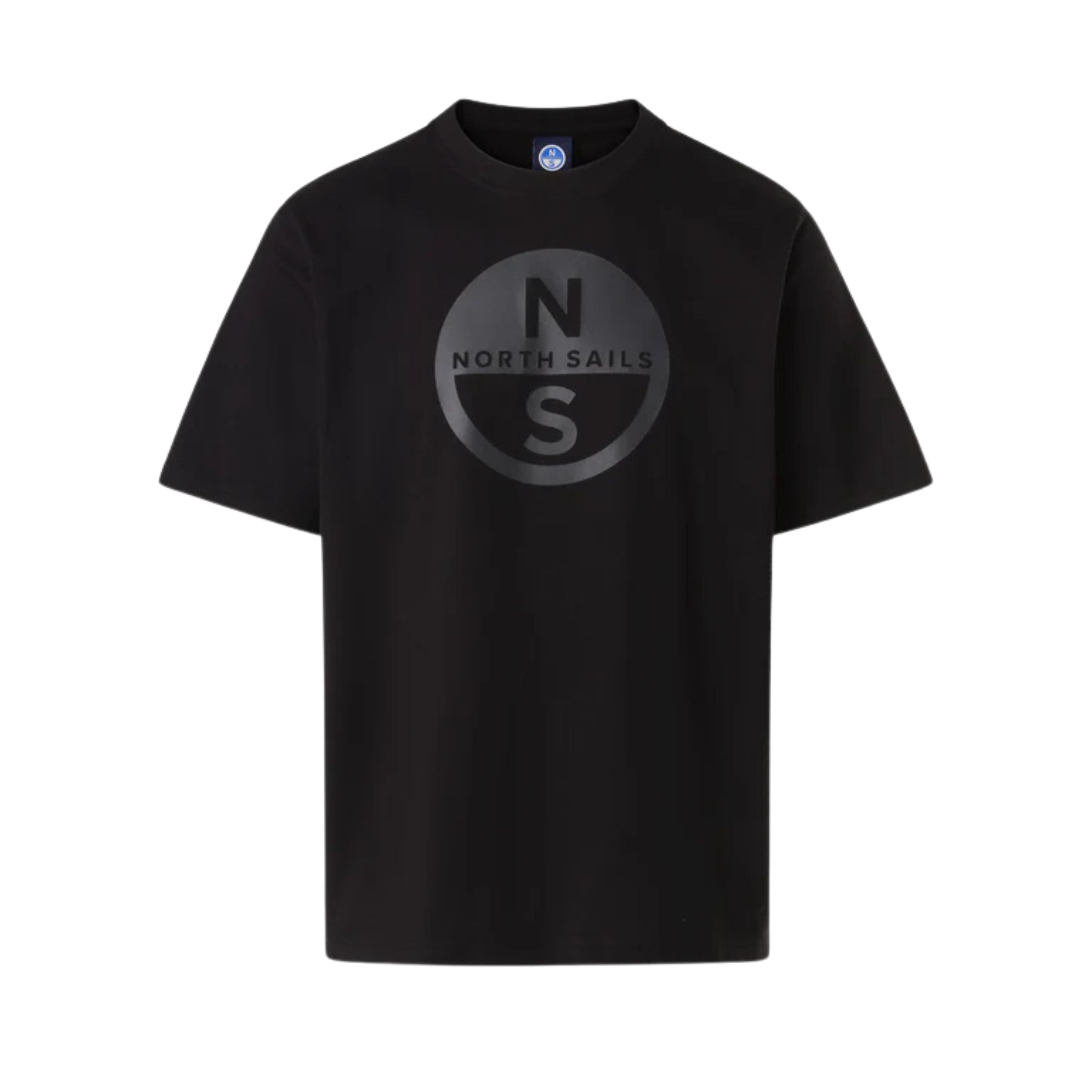 North Sails T-shirt maglia maglietta BIG LOGO cotone BIO nero 693009