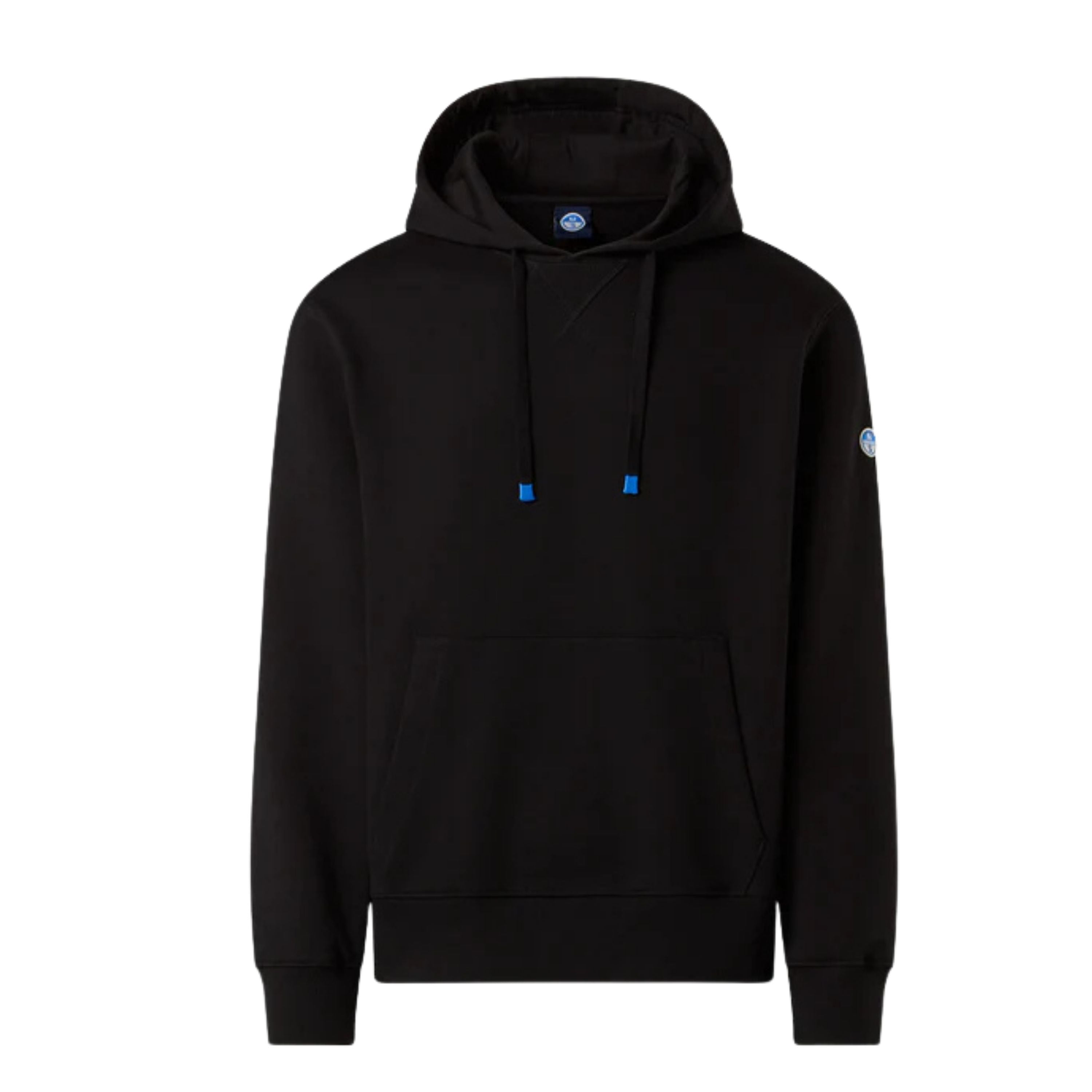 North Sails Felpa manica lunga hoodie con costine laterali 691262 nero