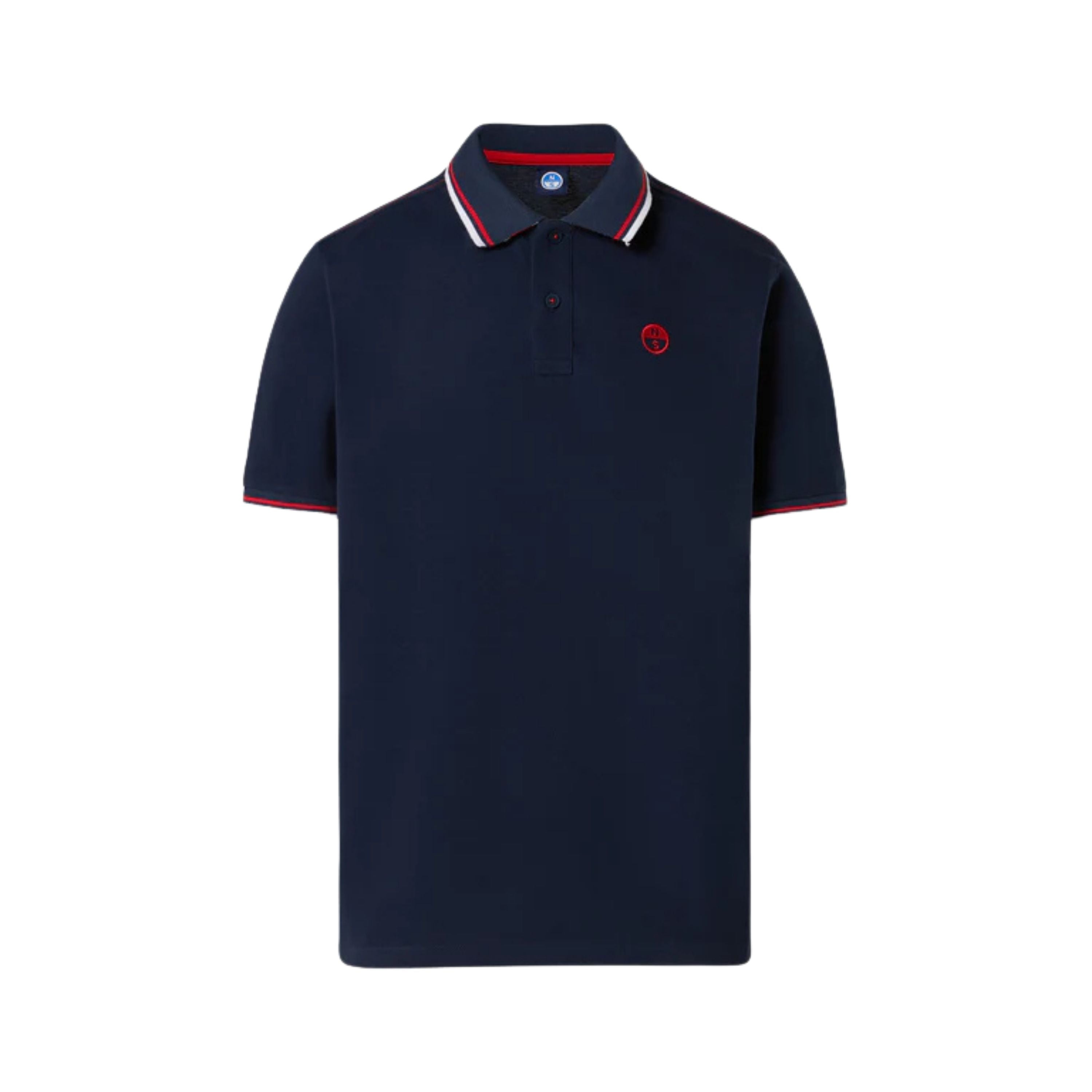 North Sails Polo maglia maglietta con logo e righe 692439 navy blu 0802