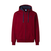 North Sails Felpa manica lunga FULL ZIP Hoodie cappuccio 691085 rosso 0278