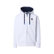 North Sails Felpa manica lunga FULL ZIP Hoodie cappuccio 691085 bianco 0105
