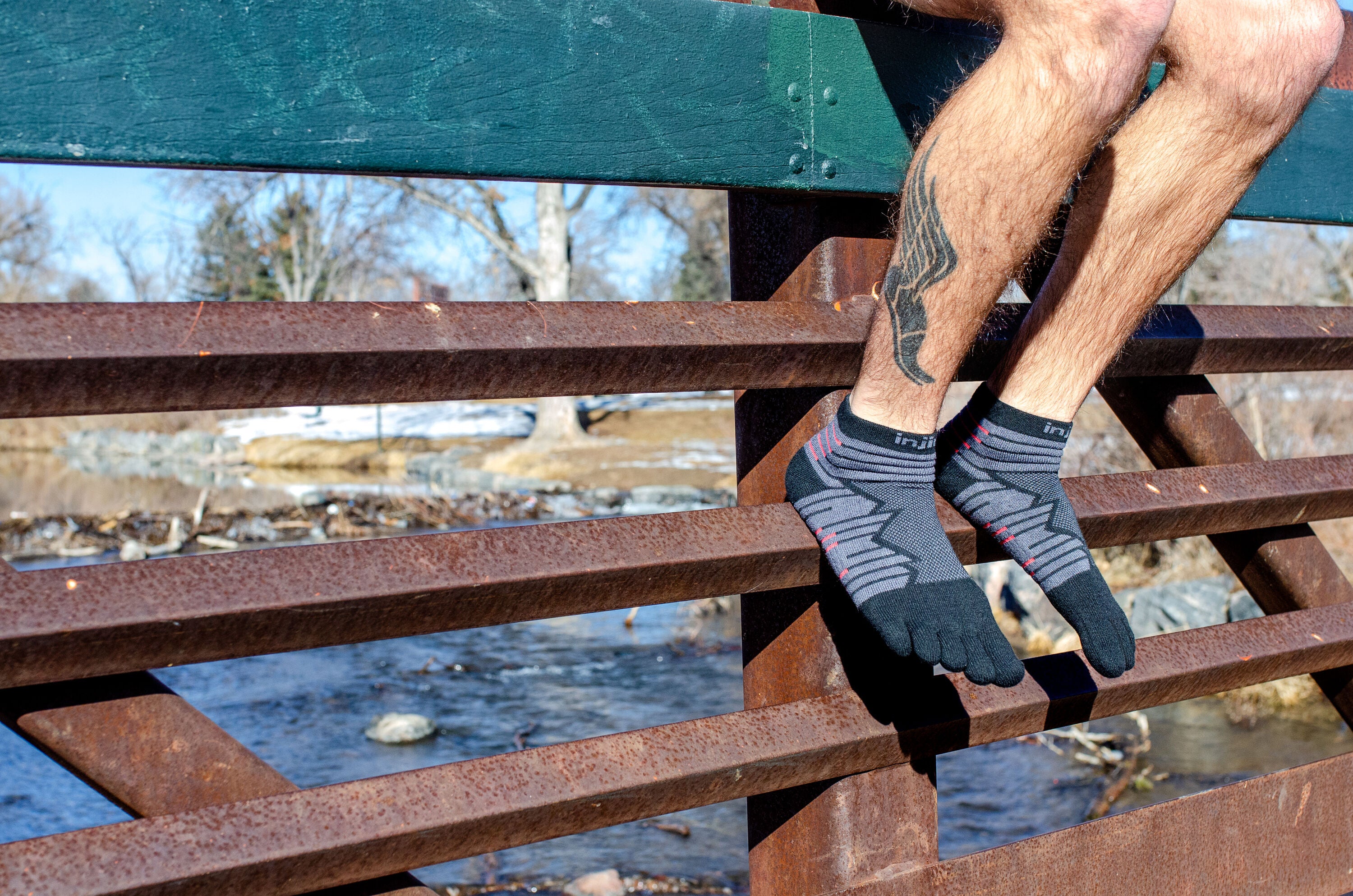 Injinji calze 5 dita da corsa Ultra Run Mini Crew Coolmax EcoMade nero