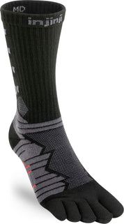 Injinji calze 5 dita da corsa Ultra Run Crew Coolmax EcoMade Midweight crew ossidiana nero