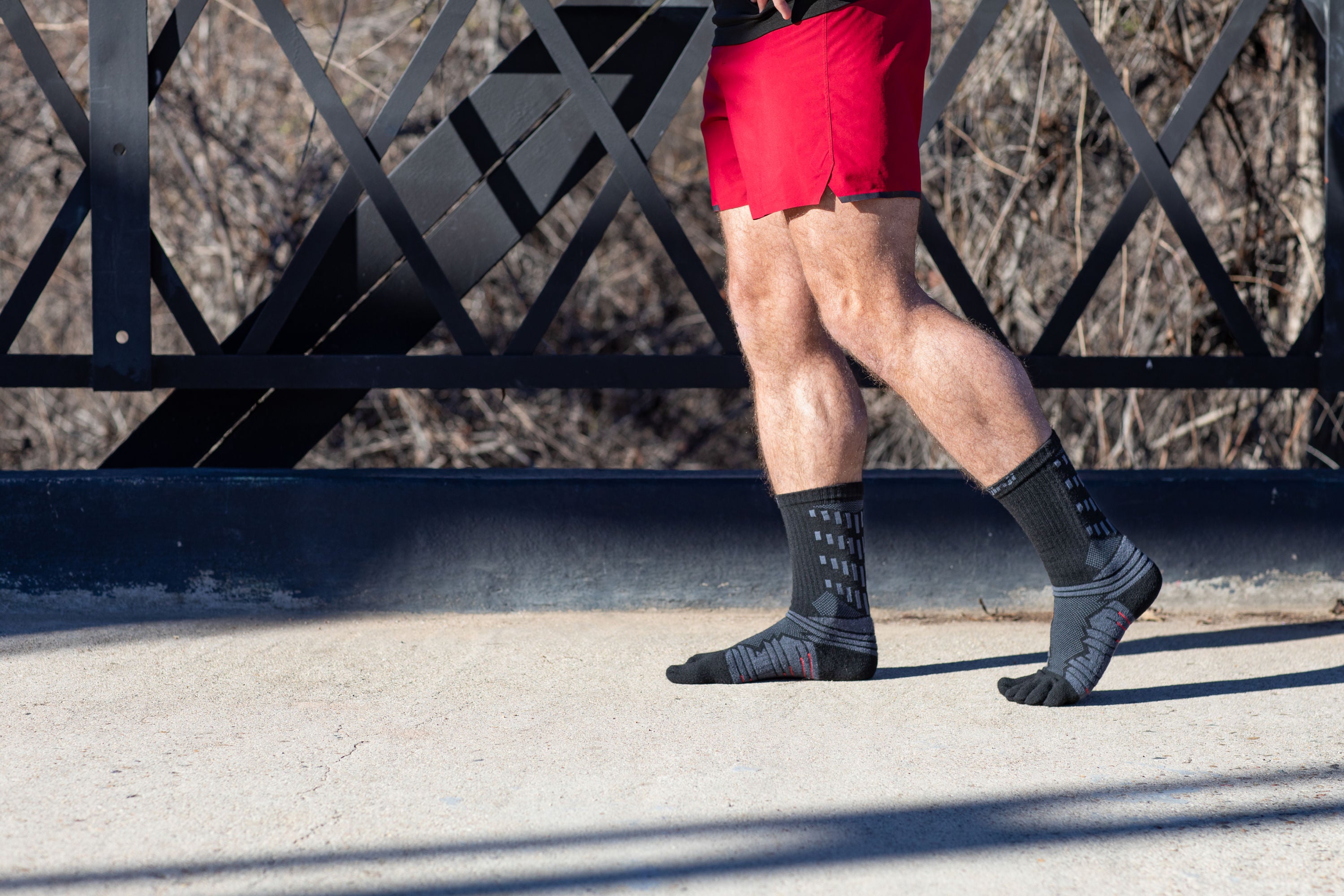 Injinji calze 5 dita da corsa Ultra Run Crew Coolmax EcoMade Midweight crew ossidiana nero