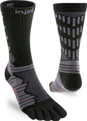 Injinji calze 5 dita da corsa Ultra Run Crew Coolmax EcoMade Midweight crew ossidiana nero