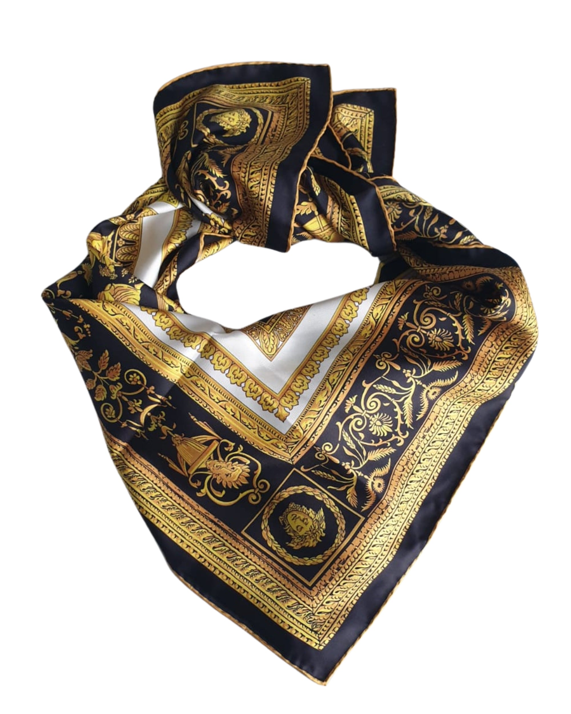 Versace Scarf Stole Pashmina Silk Black