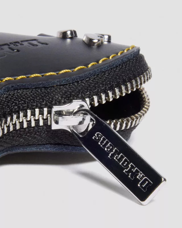 Dr. Martens Micro Borsa a mano Heart Black Kiev 11x10 cm Pelle Nero con Portachiavi