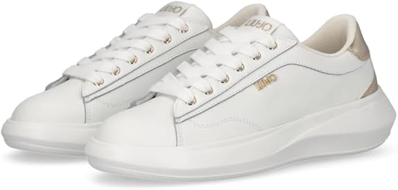Liu jo scarpe donna sneakers Casper 01 pelle Bianco/Oro Rosa