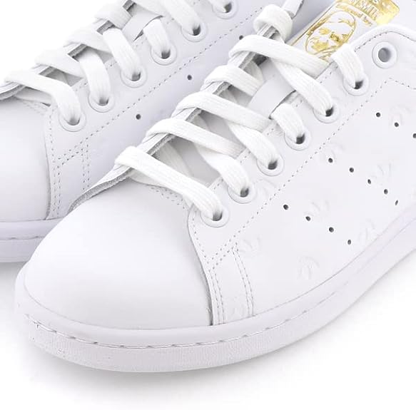 Adidas Sneaker Stan Smith W in Pelle Bianco Nero Dettagli Oro Donna