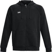 Under Armour felpa full zip pile misto cotone cappuccio RIVAL uomo allenamento UA nero