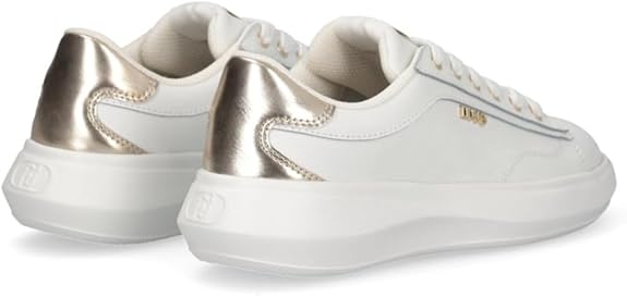 Liu jo scarpe donna sneakers Casper 01 pelle Bianco/Oro Rosa