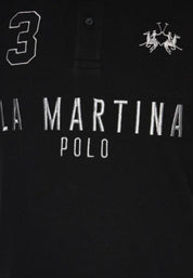 La Martina Polo Embroidery and Number Logo Black Cotton