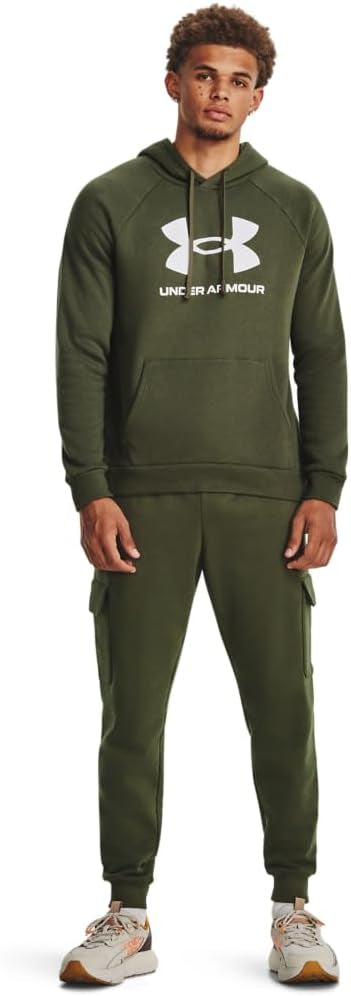 Under Armour felpa con cappuccio UA Rival Fleece Logo da uomo pile misto cotone verde militare