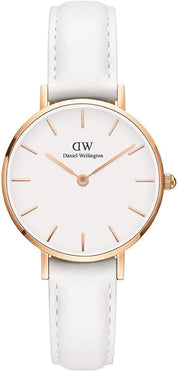 Daniel Wellington orologio petite 28mm 316L rose gold bianco cinturino pelle bondi