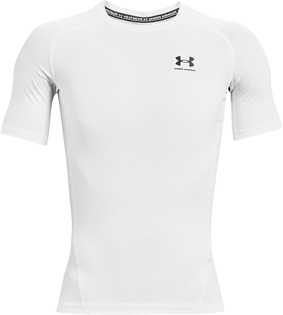 Under Armour HEATGEAR maglia t-shirt compressione allenamento corsa uomo men bianco