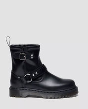Dr. Martens Stivale biker motociclista Anistone Harness Black Orleans in Pelle Nero Donna