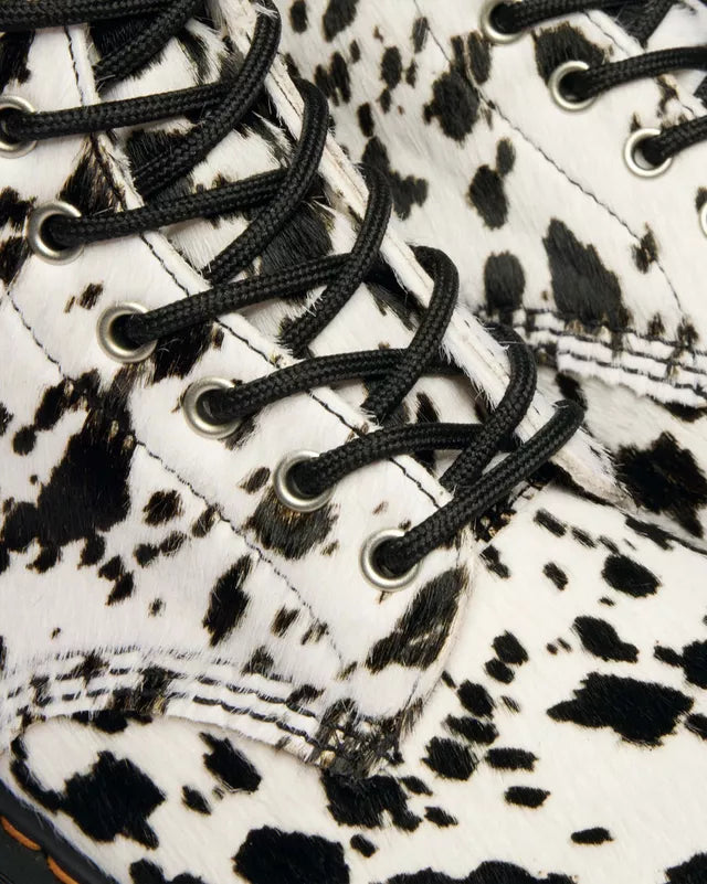 Dr. Martens Combat Boots 1460 Bex Cream Dalmatian in Pelle Unisex