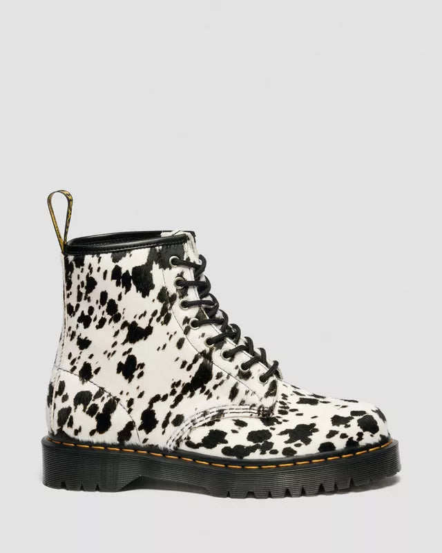 Dr. Martens Combat Boots 1460 Bex Cream Dalmatian in Pelle Unisex