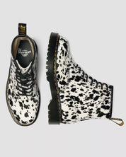Dr. Martens Combat Boots 1460 Bex Cream Dalmatian in Pelle Unisex