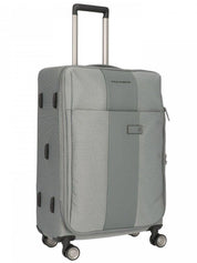 Piquadro Women's Medium Suitcase Expandable Nylon and PVC Grey Unisex