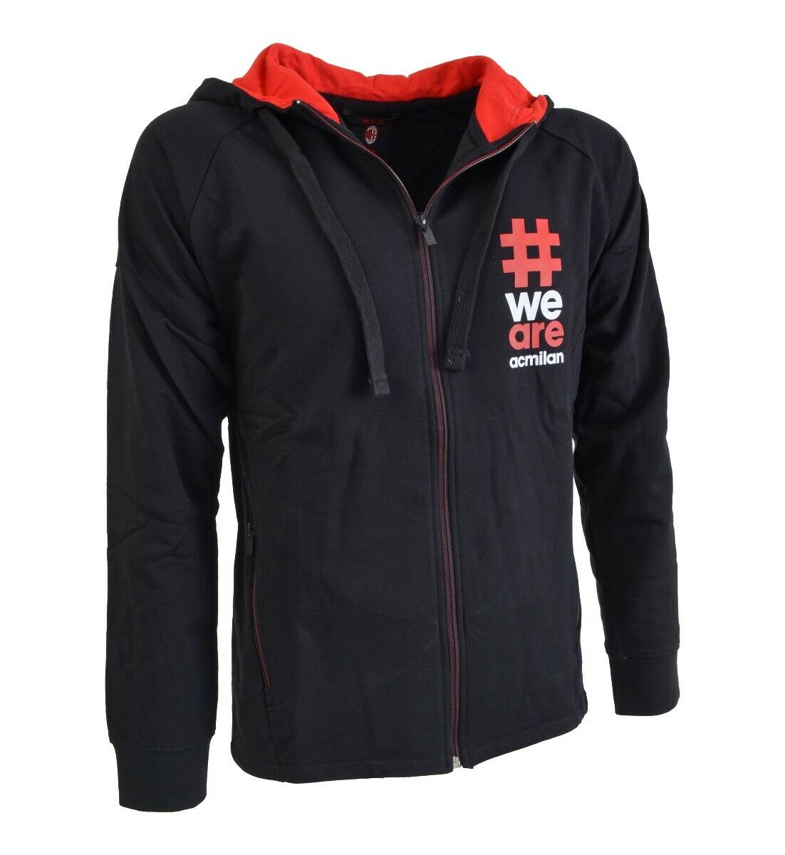 TUTA Felpa Uomo AC MILAN con cappuccio NERO