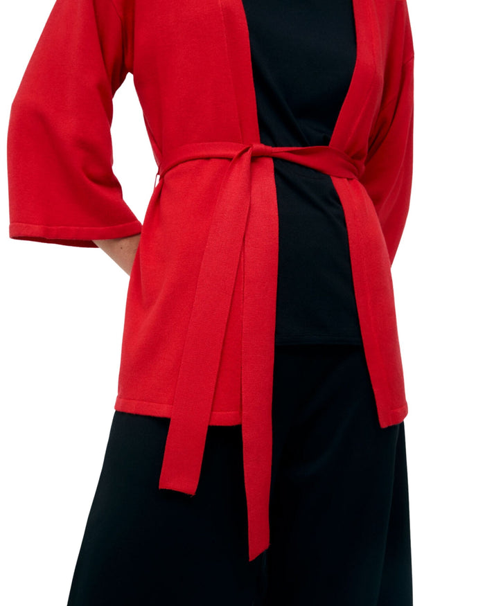 Surkana Kimono Con Cinta Rosso Donna 4