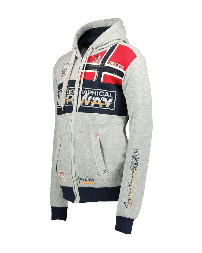 Geographical Norway Sweater Hood Sport City Urban Grey Men 3