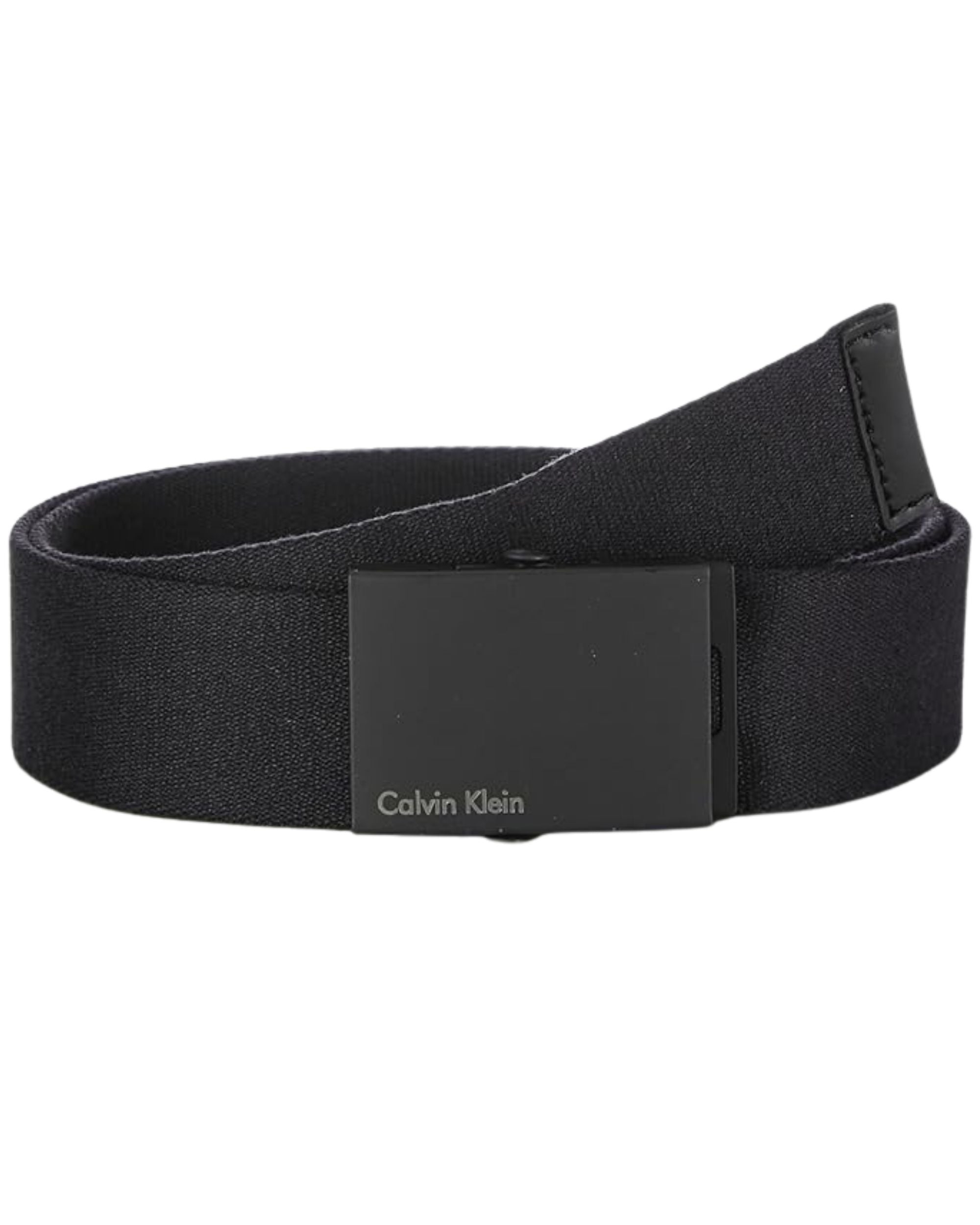 Calvin Klein Fabric With Metal Plate Buckle Logo In Gift Box Black Men