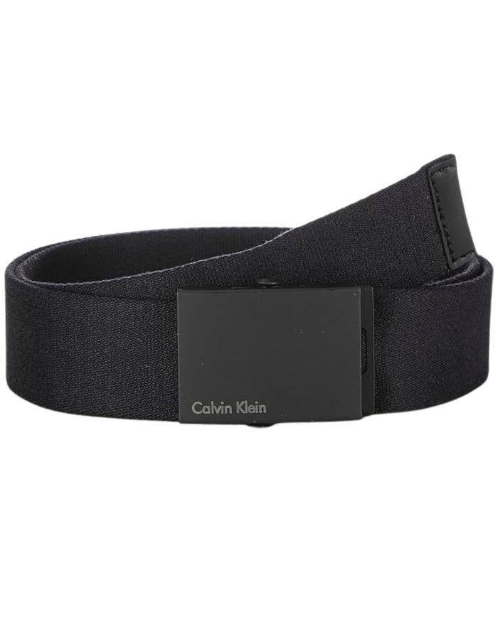 Calvin Klein Tessuto Con Fibbia Placca Metallo Logo Nel Box Regalo Nero Uomo 1