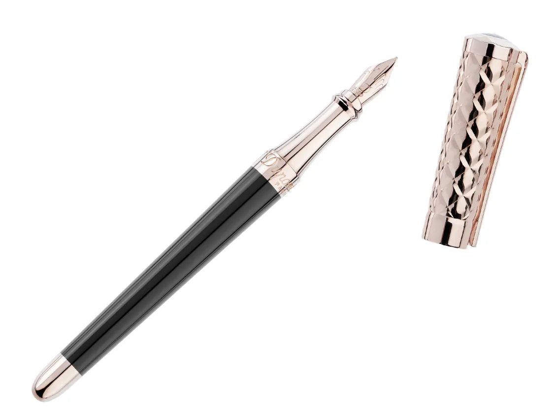 S.t.dupont Penna Stilografica Libertè Nera e Oro rosa 460601