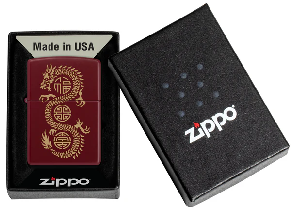 Zippo accendino Special Limited Edition 46834 drago fortuna merlot