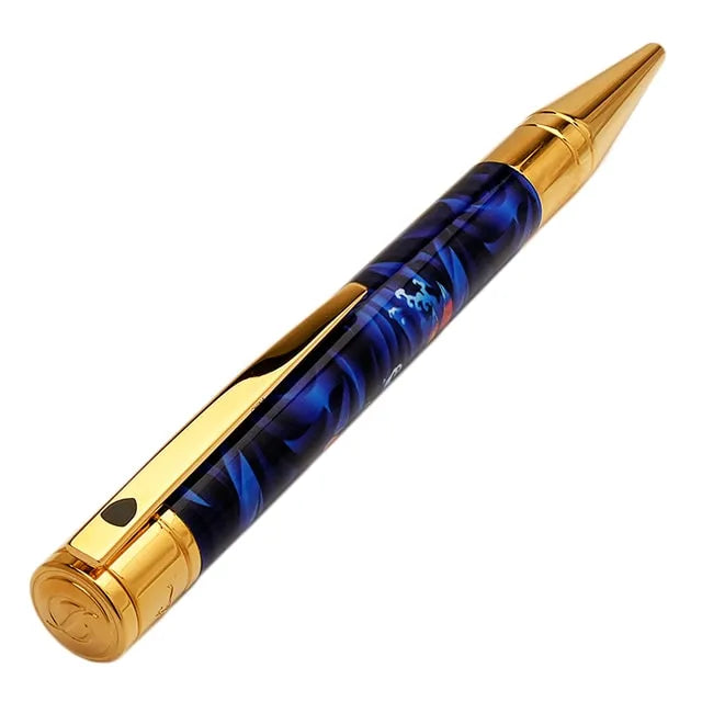 S.t.dupont Penna a sfera D Initial 'koi Fish' Blu limited edition 265005