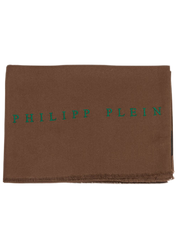 Philipp Plein Viscose Scarf Made in Italy Brown