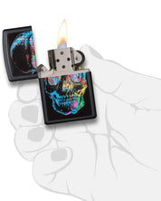 Zippo Accendino ® Colorful Techio Color Antivento Ricaricabile Metallo Opaco Nero Unisex