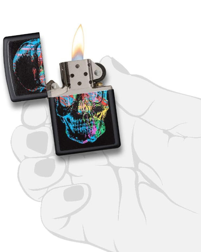 Zippo Accendino ® Colorful Techio Color Antivento Ricaricabile Metallo Opaco Nero Unisex 4