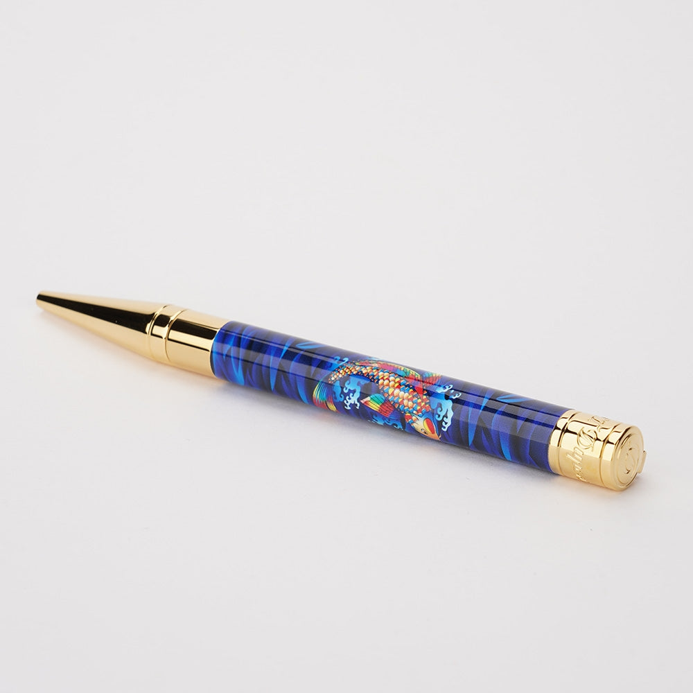 S.t.dupont Penna a sfera D Initial 'koi Fish' Blu limited edition 265005