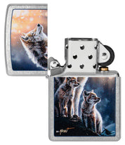 Zippo accendino ricaricabile antivento Made in USA Mazzi Lupo e cuccioli 47106