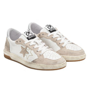 2Star Scarpe Sneakers Made in Italy artigianali Week Star Pelle Bianco Beige