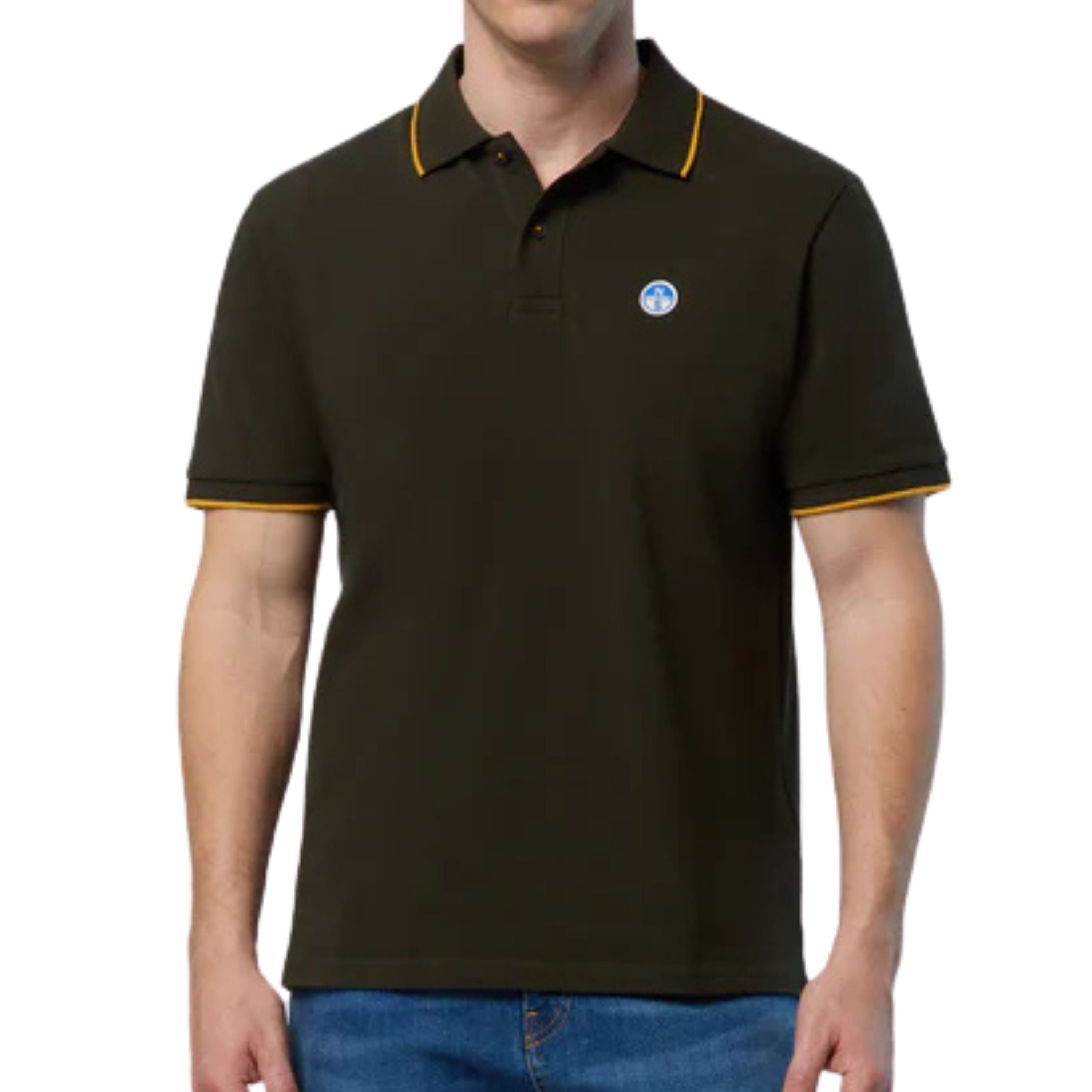 North Sails Polo maglia maglietta 692452 colletto rigato cotone biologico 0440