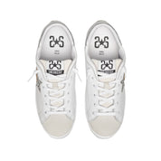 2Star Scarpe Sneakers Made in Italy artigianali PRIME STAR Pelle donna Bianco oro argento