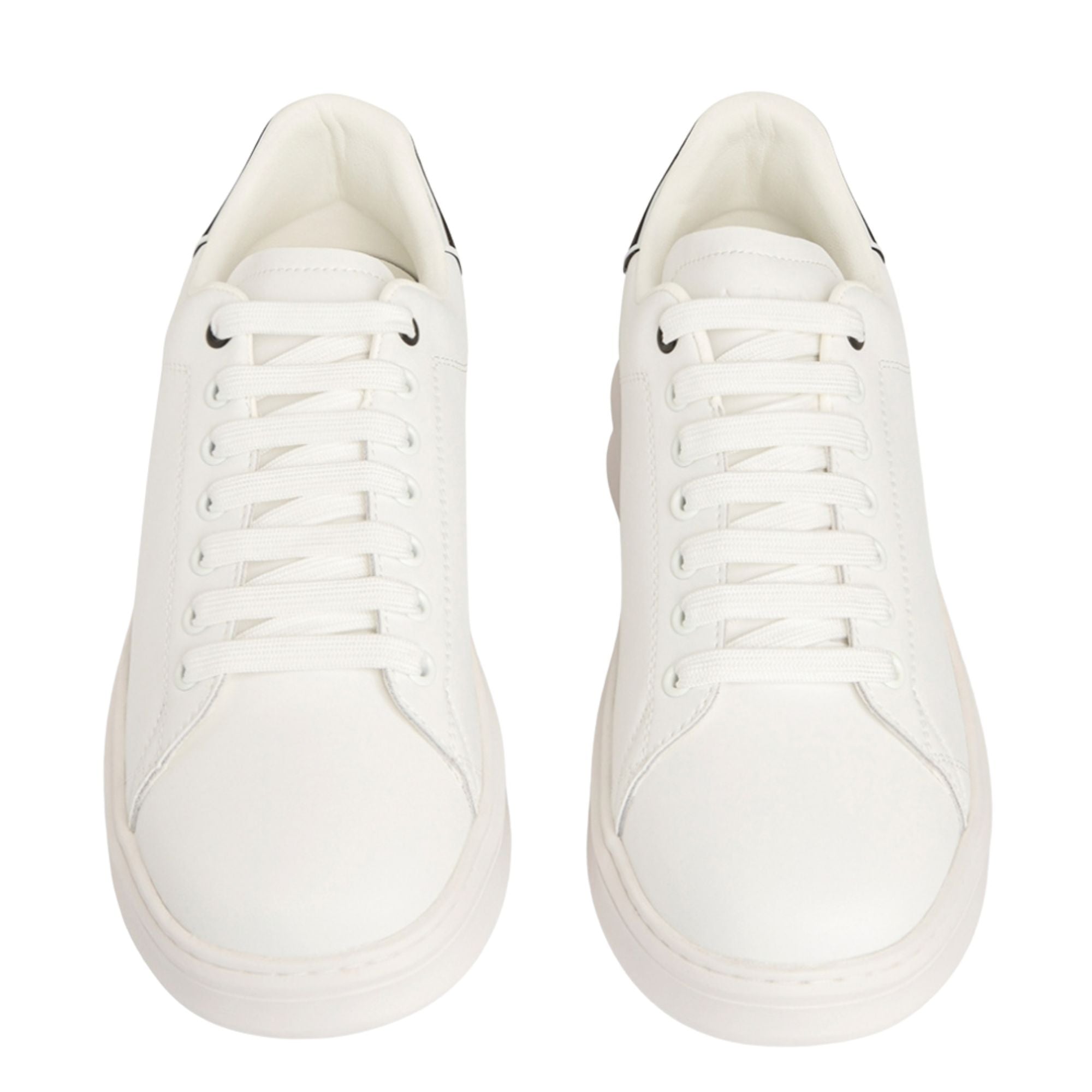 Gaelle scarpe sneaker Paris Addict Con Rubber Patch Sul Tallone Bianco nero Donna