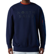 North Sails Felpa manica lunga girocollo CREWNECK SWEATSHIRT Tech Blu 691229 Interlock