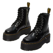 Dr. Martens Stivale con Platform Jadon Max Black Buttero in Pelle Nero Donna