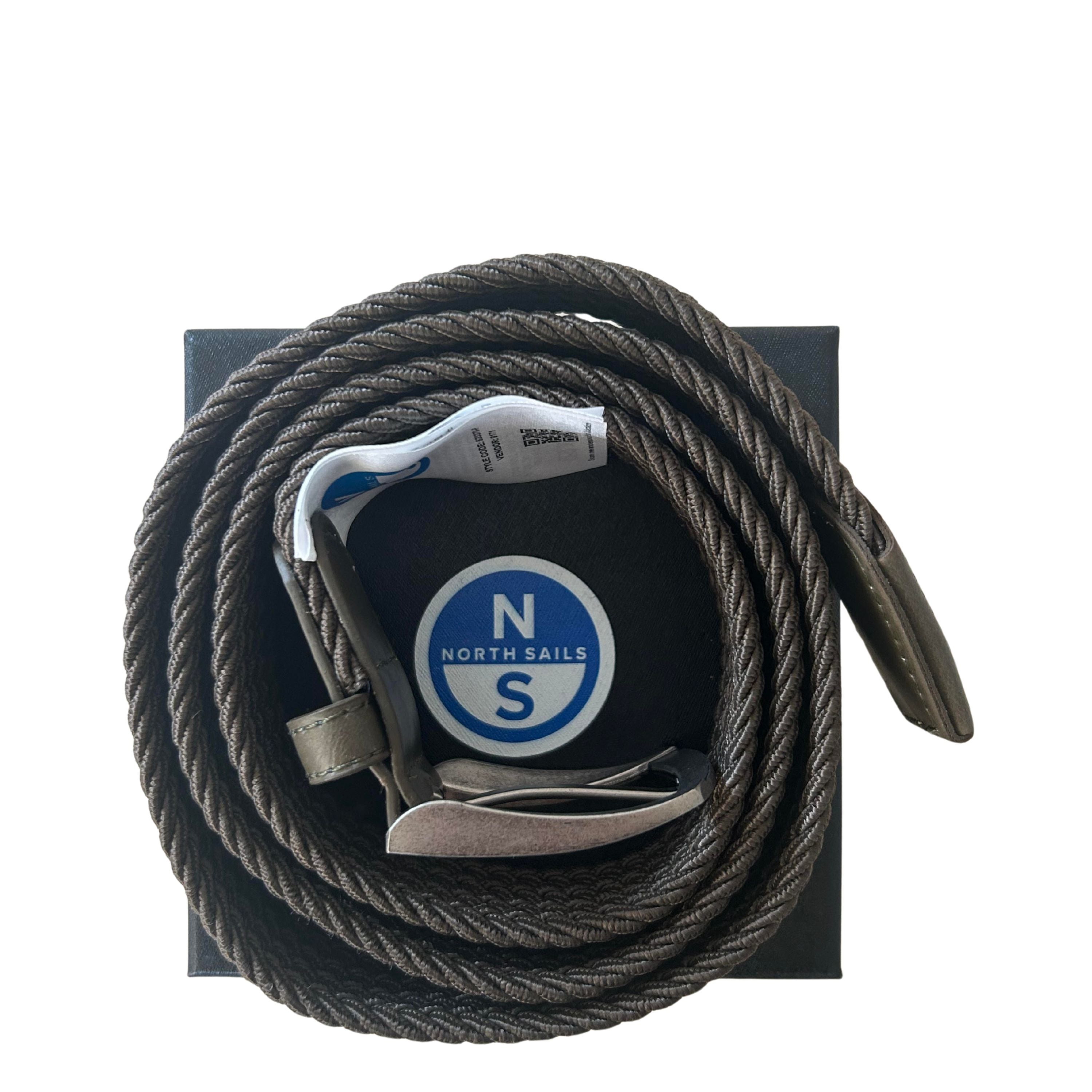 North Sails cintura belt stretch tessuto intrecciato logo taglia unica 623370 verde scuro in BOX